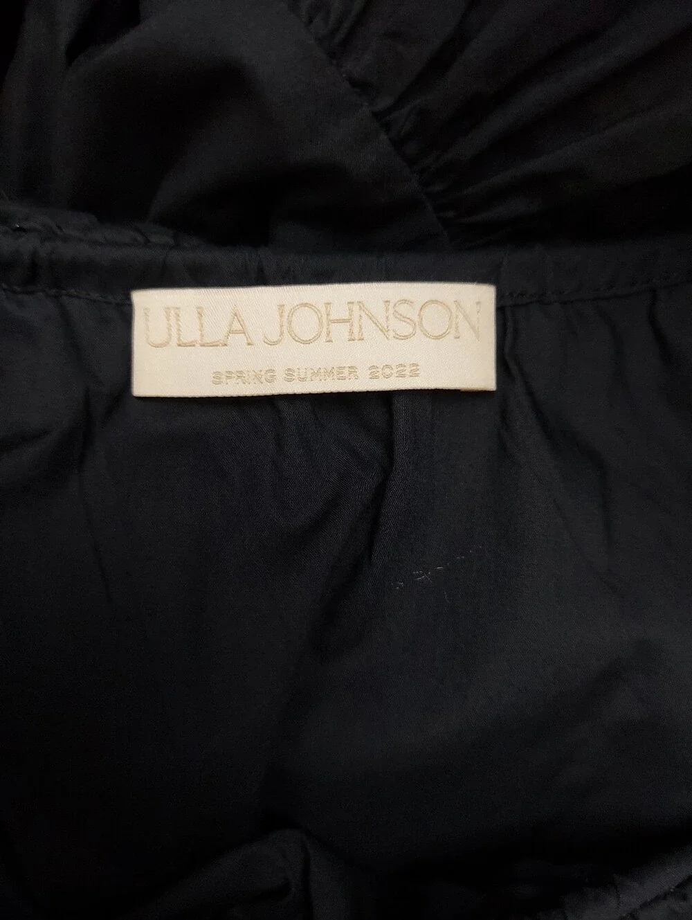 Ulla Johnson Amira Ruffle Poplin Midi Dress Black Spring Summer 2022 Sz 00 - Picture 8 of 11